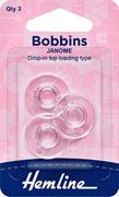 Plastic Bobbins, for Janome/New Home, 3 pack
